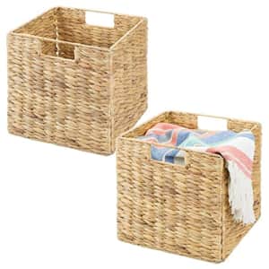 mDesign Woven Hyacinth Durable Closet Storage Organizer Basket Bin - for Cube Furniture Shelf for $44
