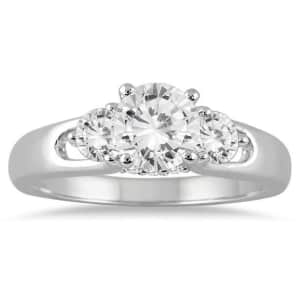 Szul 1-TCW Diamond 3-Stone Engagement Ring in 14K White Gold for $999 Szul 1-TCW Diamond 3-Stone Engagement Ring in 14K White Gold for $999