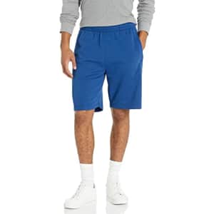Calvin Klein Men's Logo French Terry Shorts, Blue Herald, Medium for $29