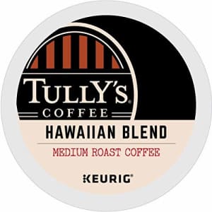 Tully's Coffee Hawaiian Blend, Medium Roast, Keurig Single-Serve K-Cup Coffee Pods, 72 Count for $32