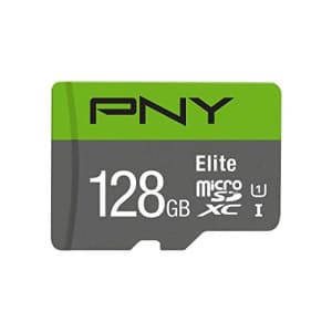 PNY Elite P-SDU128U185EL-GE 128GB Class 10 microSDXC w/ adapter for $37