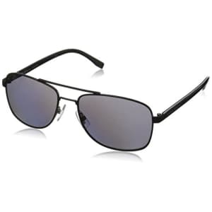 BOSS by Hugo Boss Men's 0762/S Rectangular Sunglasses, Matte Black/Smoke Polarized, 58 mm for $77
