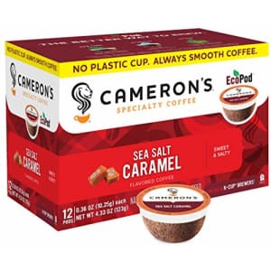 Cameron's Coffee Single Serve Pods, Flavored, Sea Salt Caramel, 12 Count (Pack of 6) for $37 Cameron's Coffee Single Serve Pods, Flavored, Sea Salt Caramel, 12 Count (Pack of 6) for $37
