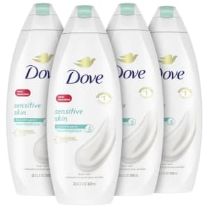 Dove Sensitive Skin Body Wash 22-Oz. Bottle 4-Pack for $40