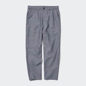 Uniqlo Men's Linen Blend Relaxed Striped Pants for $15