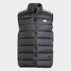 adidas Men's Essentials 3-Stripes Light Down Vest for $28