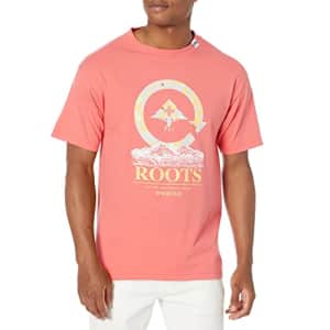 LRG Lifted Research Group Men's Camo Collection T-Shirt, Glitch Roots Coral, Medium for $16