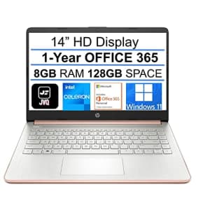 2022 Newest HP Stream 14" HD Laptop, Intel Celeron N4020(up to 2.8GHz), 8GB RAM, 128GB Space(64GB for $301