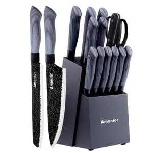 Amonior 16-Piece Kitchen Knife Set for $27