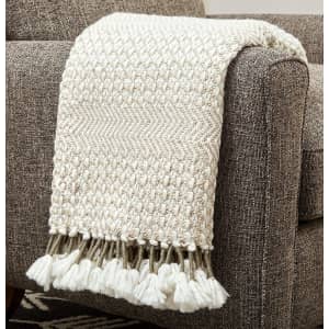 Rivet 50" x 60" Hand-Woven Fringe Throw for $43 Rivet 50" x 60" Hand-Woven Fringe Throw for $43