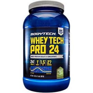 BodyTech Whey Tech Pro 24 Protein Powder Protein Enzyme Blend with BCAA's to Fuel Muscle Growth for $50