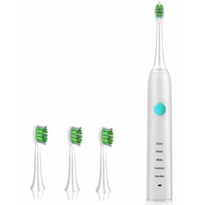 DHMXDC Sonic Rechargeable Toothbrush with 4 Brush Heads for $12 DHMXDC Sonic Rechargeable Toothbrush with 4 Brush Heads for $12