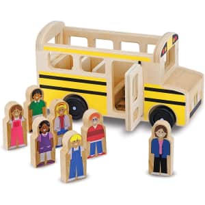 Melissa & Doug School Bus Wooden Play Set for $22
