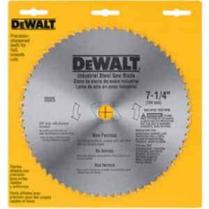 DEWALT 7-1/4" Circular Saw Blade, Metal Cutting, 5/8-Inch and Diamond Knockout Arbor, 68-Tooth for $6 DEWALT 7-1/4" Circular Saw Blade, Metal Cutting, 5/8-Inch and Diamond Knockout Arbor, 68-Tooth for $6
