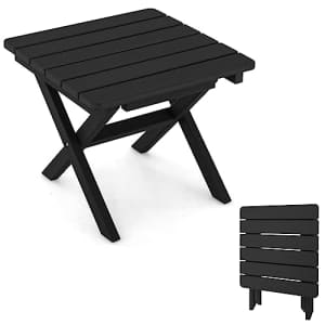 Giantex Outdoor Folding Side Table - Foldable Weather-Resistant HDPE Adirondack Table, Compact for $95