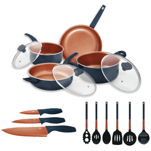 IKO Copper Collection Nonstick Copper Ceramic 16-Piece Cookware Set for $90 IKO Copper Collection Nonstick Copper Ceramic 16-Piece Cookware Set for $90