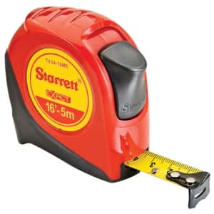 Starrett Exact Retractable Imperial / Metric Pocket Tape Measure with Nylon Coating, Self Adjusting for $13