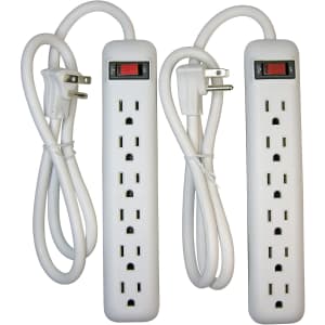 Prime Wire & Cable 6-Outlet Power Strip 2-Pack for $15