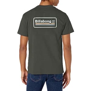 Billabong Men's Classic Short Sleeve Premium Logo Graphic Tee T-Shirt, Walled II Charcoal for $23