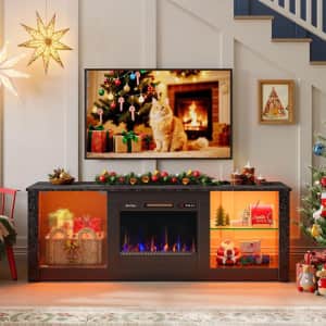 Bestier 63" Freestanding Electric Fireplace TV Stand for $198