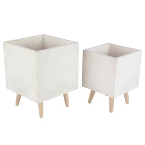 DecMode Contemporary Fiberclay Planter 2-Pack for $70 DecMode Contemporary Fiberclay Planter 2-Pack for $70