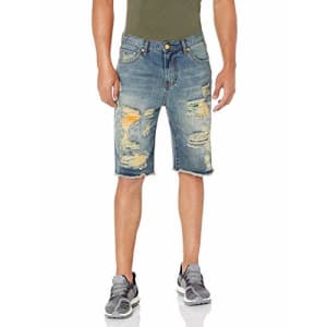 LRG Lifted Research Group Men's Denim Shorts, Indigo, 30 for $16