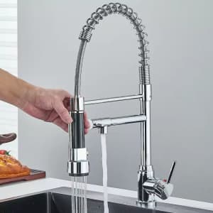Chrome Brass Kitchen Sink Pull Down Faucet for $23
