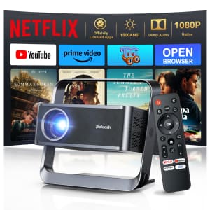 Polocsh 4K 1,000ANSI Smart Projector w/ WiFi 6 and Bluetooth for $90