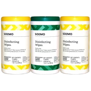 Solimo 75-Count Disinfecting Wipes 3-Pack for $10