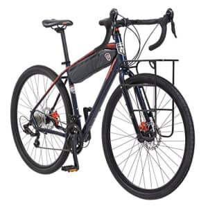 Mongoose Men's Elroy Adventure Bike 700C Wheel Bicycle, Blue, 54cm frame size for $344