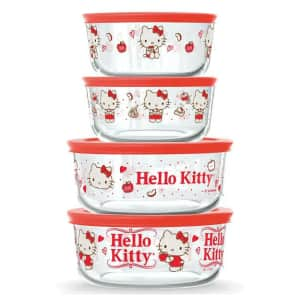 Pyrex x Hello Kitty 8-Piece Glass Storage Set for $32