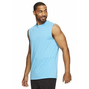 HEAD Men's Hypertek Mesh Gym Training & Workout Muscle Tank - Sleeveless Activewear Top - Cyan Blue for $20