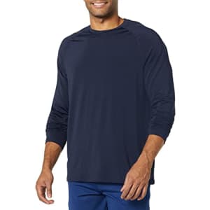 Amazon Essentials Men's Tech Stretch Long-Sleeve T-Shirt, Navy, XX-Large for $14