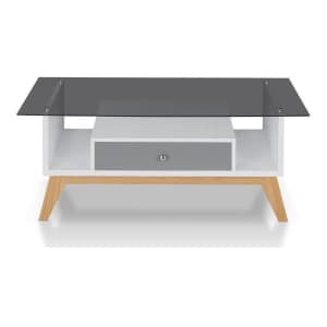 Furniture of America Eleanore 48" Glass-Top Coffee Table for $186 Furniture of America Eleanore 48" Glass-Top Coffee Table for $186