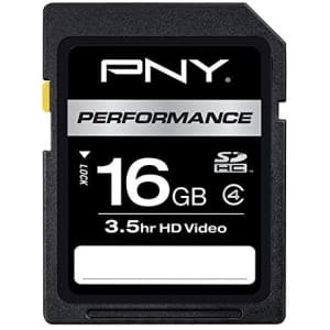 PNY Performance 16GB SDHC Class 4 Flash Memory Card for $6