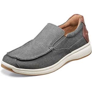 Florsheim Great Lakes Canvas Moc Toe Slip-On Gray Canvas W/Brown Crazy Horse 9for $84 Florsheim Great Lakes Canvas Moc Toe Slip-On Gray Canvas W/Brown Crazy Horse 9for $84