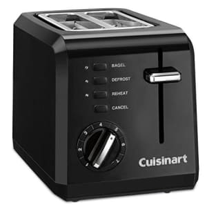 Cuisinart CPT-122BK 2-Slice Compact Plastic Toaster, Black for $23