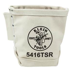 Klein Tools 5416TSR Tool Bag, Bolt Bag with Bull Pin Loops and Drain Holes, Sturdy No. 4 Canvas, for $19 Klein Tools 5416TSR Tool Bag, Bolt Bag with Bull Pin Loops and Drain Holes, Sturdy No. 4 Canvas, for $19