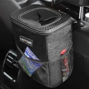 Hotor Trash Can w/ Lid & Storage Pockets for $5