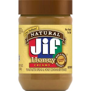 Jif Natural Creamy Peanut Butter with Honey for $3