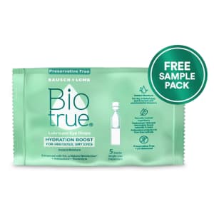 Biotrue Hydration Boost Lubricant Single-Use Eye Drops Sample 5-Pack for free