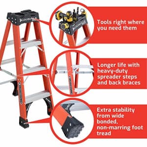 Louisville Ladder 4-Foot Fiberglass Step Ladder, 375-Pound Capacity, FS1404HD for $115
