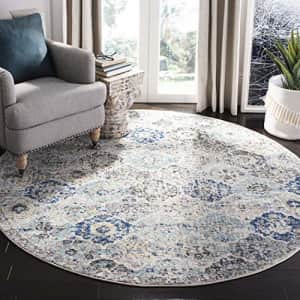 Safavieh Madison Collection MAD611A Bohemian Chic Vintage Distressed Area Rug, 4' Round, Ivory/Aqua for $37 Safavieh Madison Collection MAD611A Bohemian Chic Vintage Distressed Area Rug, 4' Round, Ivory/Aqua for $37
