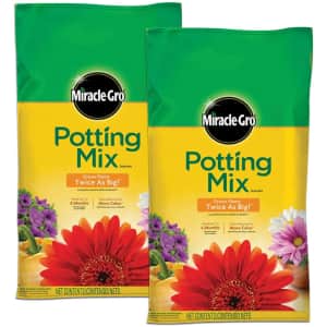 Miracle-Gro Potting Mix 8-Quart Bag 2-Pack for $20