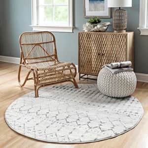 nuLOOM Moroccan Blythe Area Rug, 5' Round, Grey/Off-white for $28