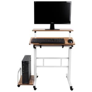 Mind Reader 2-Tier Adjustable Sit and Stand Mobile Workstation Desk for $30 Mind Reader 2-Tier Adjustable Sit and Stand Mobile Workstation Desk for $30