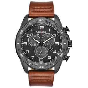 Citizen Men's Eco-Drive 45mm Ion-Plated Chronograph Watch for $111