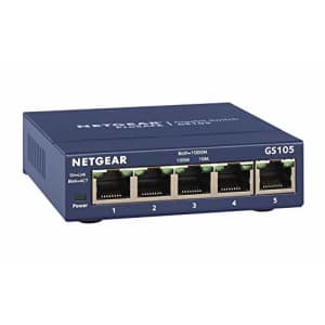 NETGEAR 5-Port Gigabit Ethernet Unmanaged Switch (GS105NA) - Desktop, and ProSAFE Limited Lifetime for $36