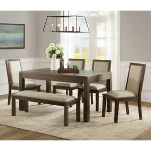 Home Meridian Hayden 6-Piece Dining Set w/ Bench for $499 for members Home Meridian Hayden 6-Piece Dining Set w/ Bench for $499 for members