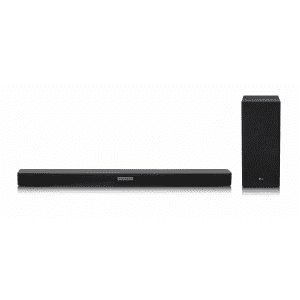 LG 2.1-Ch. 360W High Res Audio Bluetooth Sound Bar w/ Wireless Subwoofer for $84 in cart